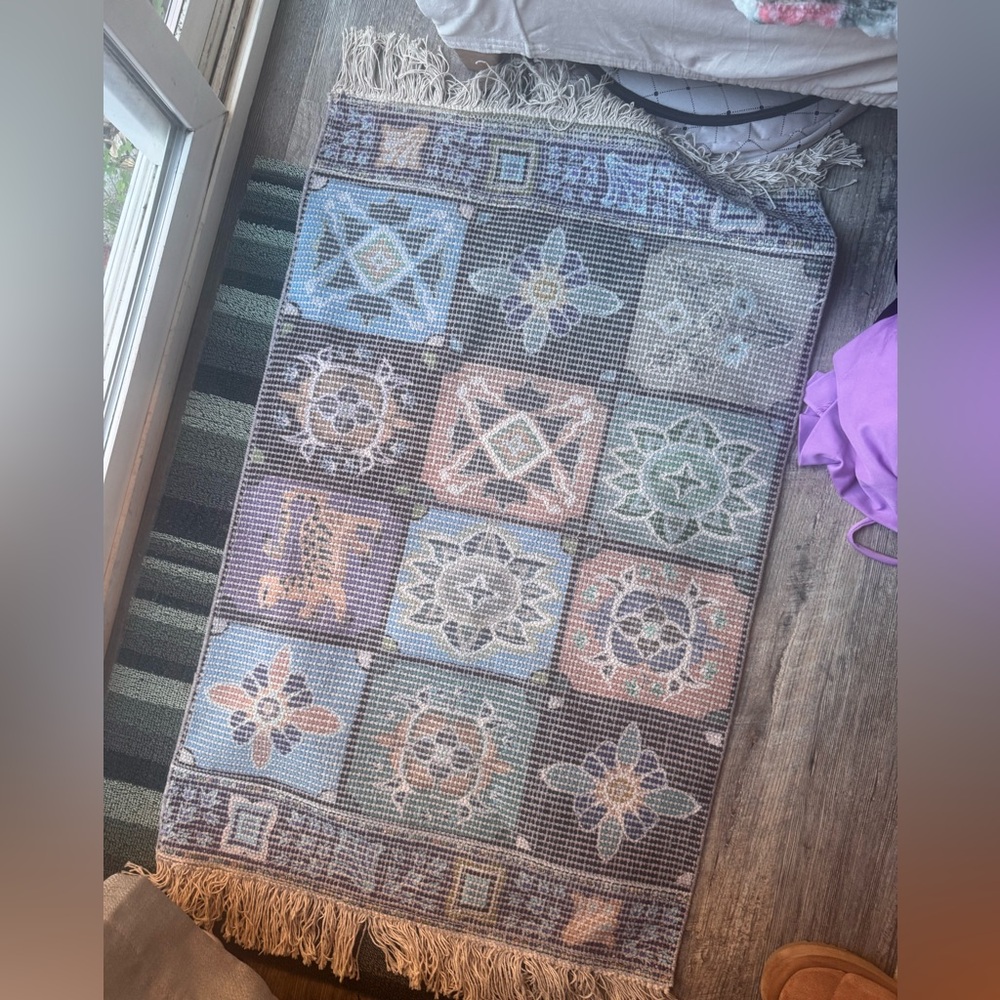 Urban Outfitters 2’x3’ Multicolor Patterned Tile Accent Rug